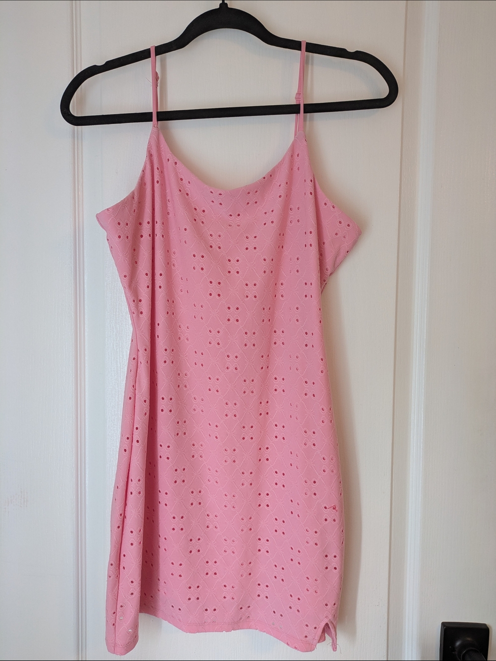 Ardene Pink Eyelet Mini Slip Dress